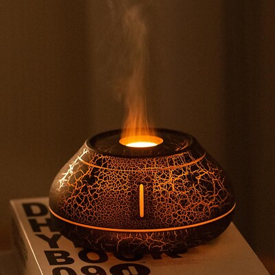 Vulkan Diffusor Luftbefeuchter ätherisches Öl 7 Farben Flamme Aromatherapie Wohndeko