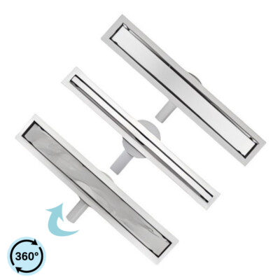 304 Edelstahl Duschrinne 360° Siphon Bodenablauf Abflussrinne Duschablauf Ablauf