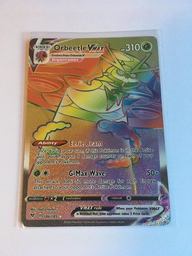 Orbeetle VMAX  186/185 Secret Rare Vivid Voltage Pokemon TCG