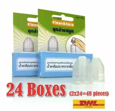 24 Boxes Nose Clean Adaptors Syringe Saline Nasal Wash Irrigation Adult Child