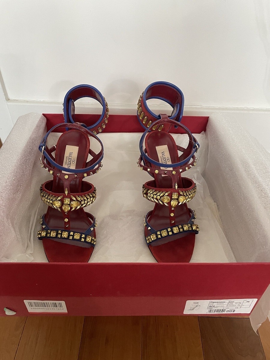 Valentino スタッズ付きレッドミュール サイズ24cm Valentino スタッズ付きレッドミュール サイズ24cm 関送込】VALENTINO