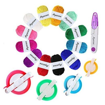  pom pom Maker for Yarn, Yarn Knitting Loom Crochet Swift Yarn Fiber String 17b