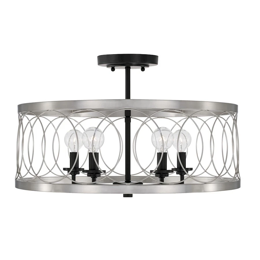 4 light semi top flush ceiling light