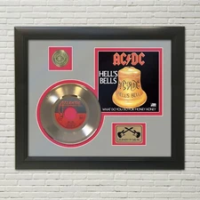 AC/DC Hell's Bells Framed Gold 45 Record Display
