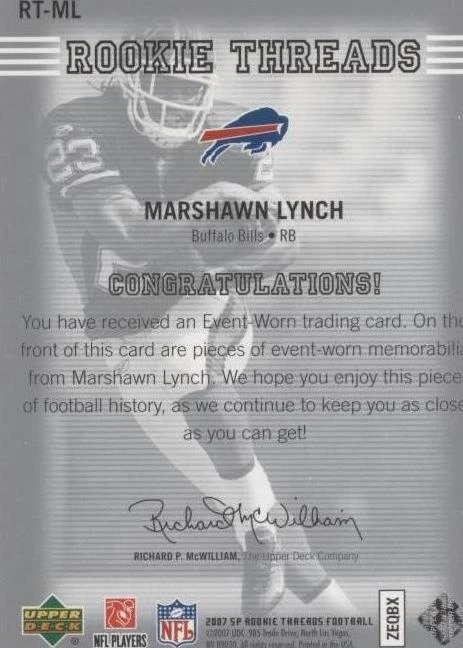 2007 SP Rookie Threads Marshawn Lynch #RT-ML