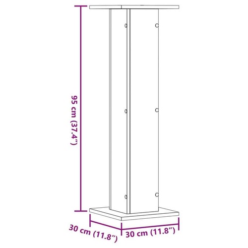 Speaker Stands 2 pcs Artisian Oak 30x30x95 cm Engineered Wood vidaXL - Picture 9 of 9