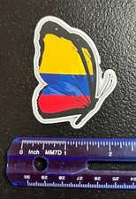 Colombia butterfly flag / bandera weather resistant sticker