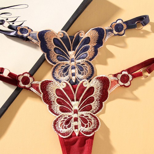 Sexy Women Lingerie Butterfly Embroidery Thongs Underwear Panties G-String Tho ³ - Picture 7 of 39