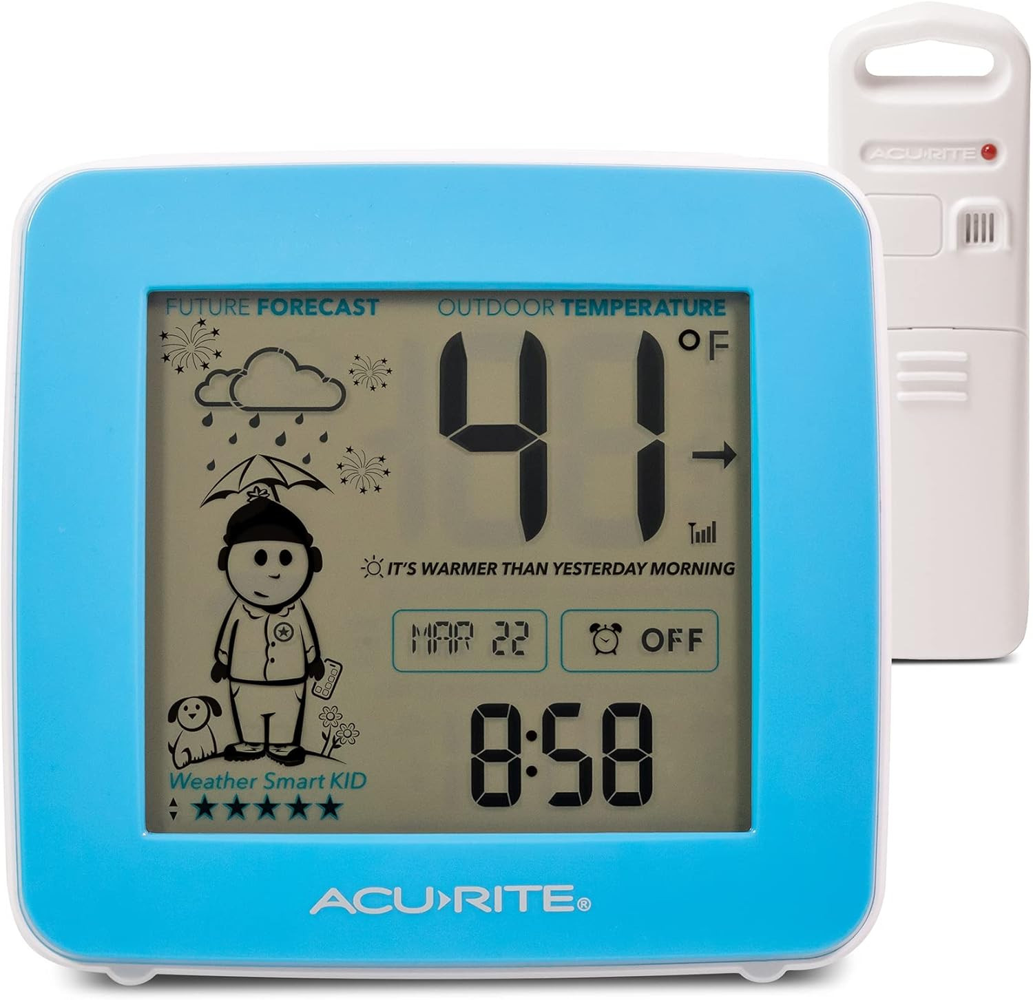 What-To-Wear Weather Station with Alarm Clock, Time, Date, and Wireless Outdoor