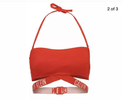 Calvin Klein Swimwear Logo Bandeau Bikini Top Size S UK