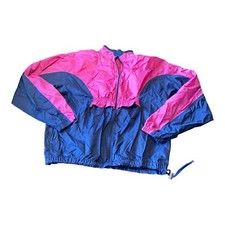 VTG Nike Womens Warmup Full Zip Track Jacket Pink/Purple Blue Size L Large