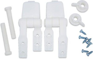 1 Pairs Plastic Rectangular Shaped Toilet Seat Hinge Bolts Nuts Repair Kit