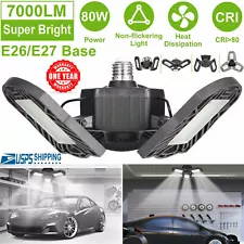 7000LM Deformable LED Super Bright Ceiling Lights Barn Shop Lamp Adjustable 80W