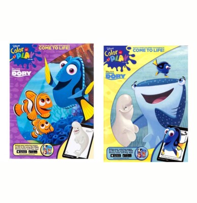2x Disney Dory & Nemo Activity & Coloring Books, Fun Color & Learn Book for Kids