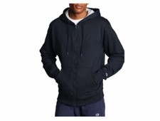 New Champion Men's Powerblend Fleece Zip Hoodie Size L Navy "Defects" M1203