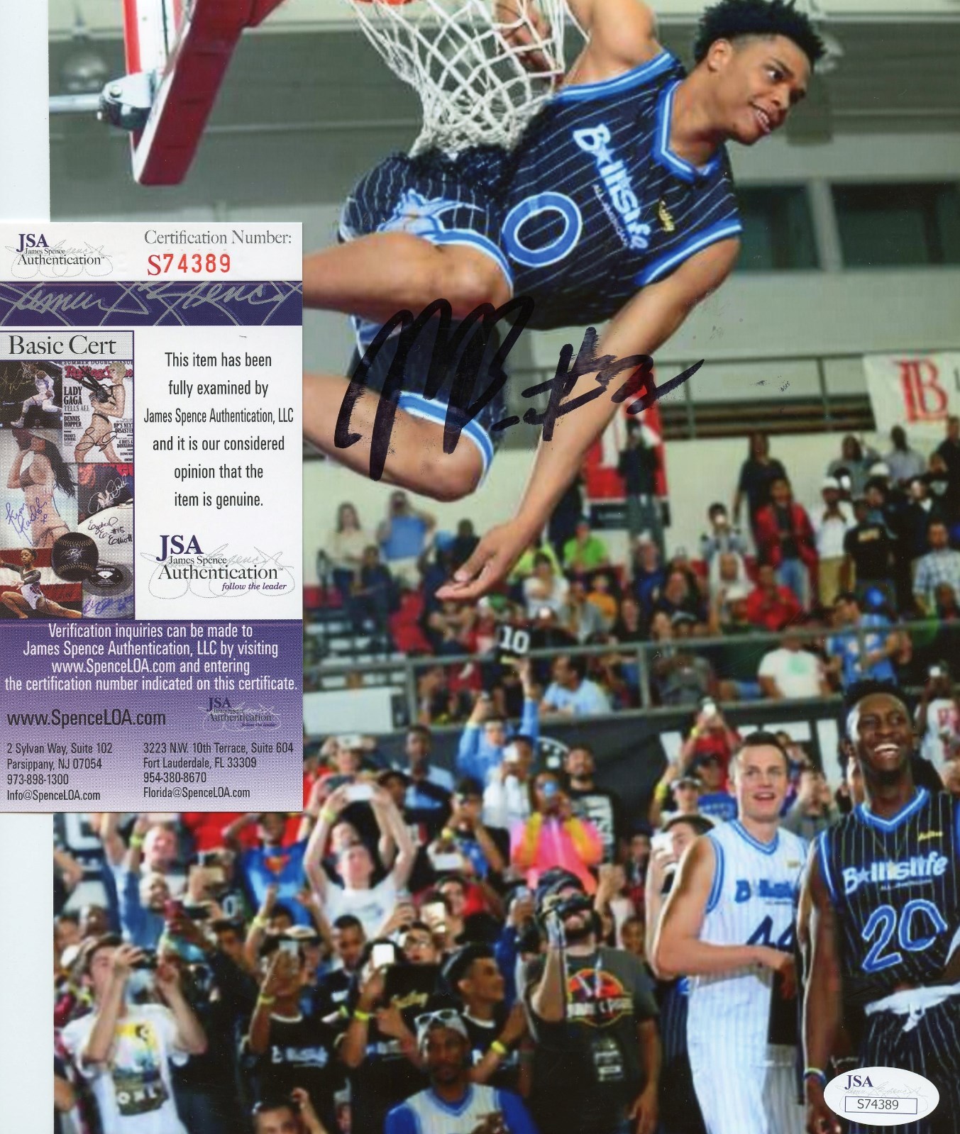 MILES BRIDGES MICHIGAN STATE SPARTANS SIGNED 8x10 PHOTO JSA CERTIFIED COA S74389 