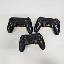 Lot of 3 Controllers for PlayStation 4 Blk (as-is for parts or repair no return)