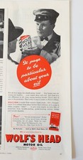 1950s Wolf"s Head Motor Oil pays to be particular vintage ad