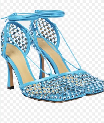 Bottega Veneta Leather-trimmed Crystal-embellished Mesh Pumps