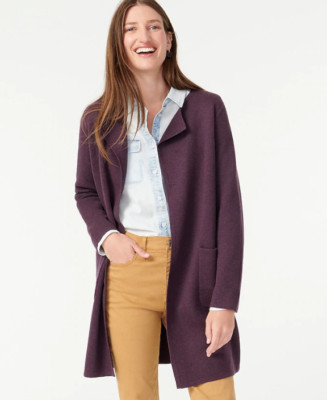 collarless sweater blazer