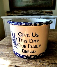 Stoneware Earthenware Crock - Give Us This This Day Our Daily Bread