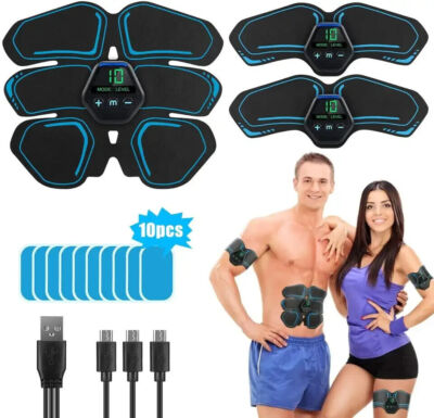 Wiederaufladbarer EMS Bauchmuskeltraining Trainer Gürtel ABS Stimulator Toner Gürtel