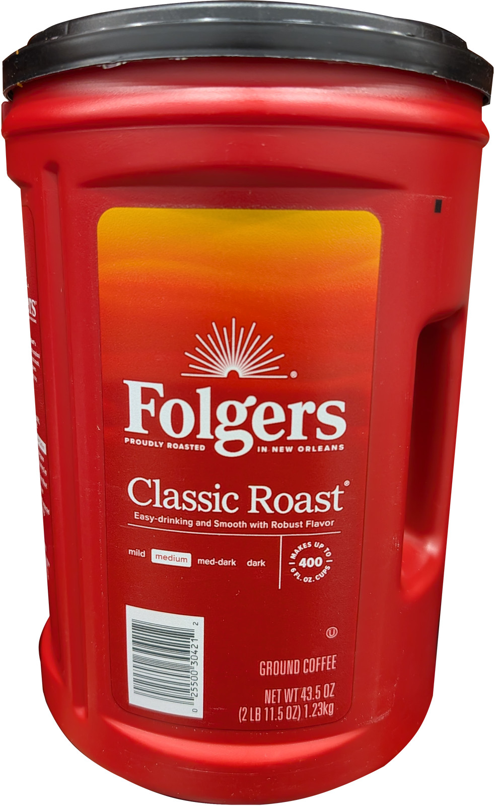 Folgers Classic Roast Medium Coffee With Robust Flavor 43.5 Oz EXP 08/2026