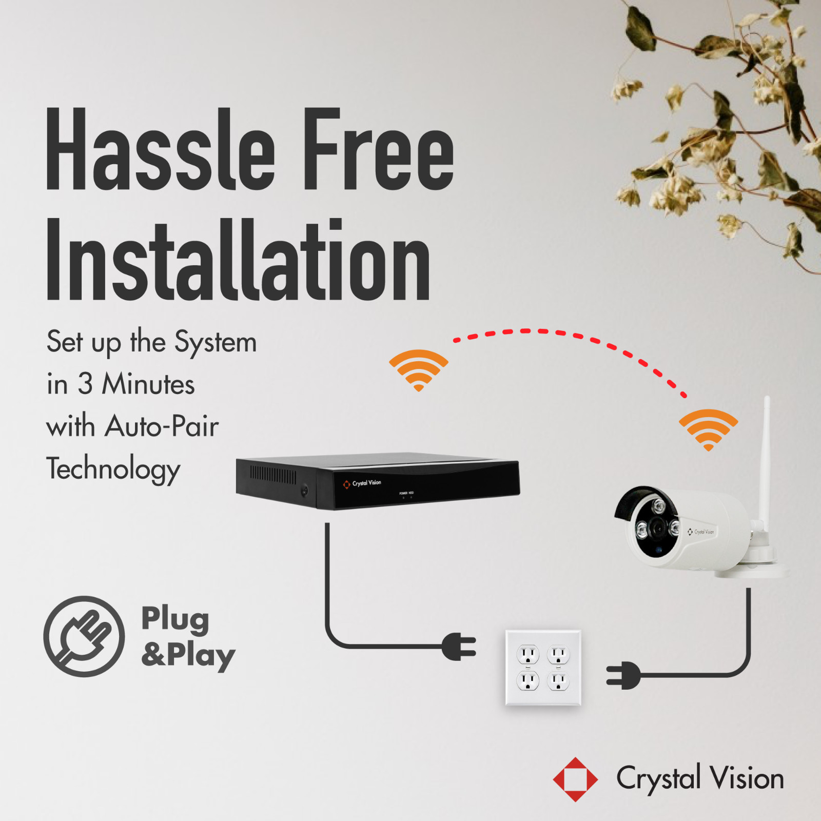 Crystal Vision CVT808N-40WB 1080P Full HD Wireless Surveillance System w/ 2TB 
