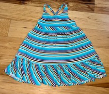 RALPH LAUREN GIRLS BLUE STRIPED SUNDRESS SIZE 5 EXCELLENT COND LD4