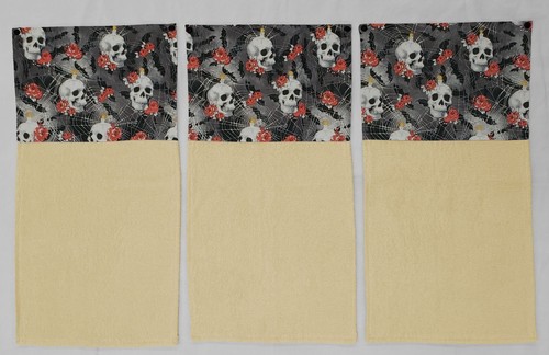 Skulls Webs & Roses Wraparound Snap Hanging Towels - Picture 9 of 10