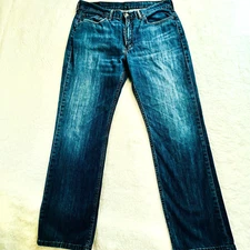 Levi's 514 Straight Leg Bootcut Western Jeans Mens Size 36X32 Faded Medium Wash 