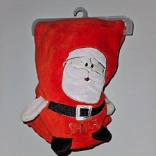 Santa Claus Rudolph the Red Nosed Reindeer Fleece Baby Blanket 30x40 Red NEW