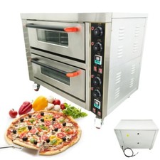 220V Electric Oven Commercial Bakery Oven Double-deck Pizza Oven 6.4KW 20℃-350℃