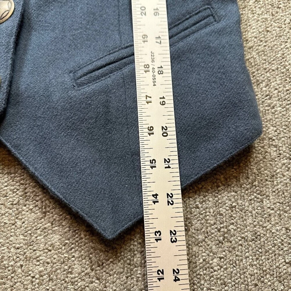 Double D Ranch Wear Women's Blue Wool Beaded Concho Western Riding Military Coat - Image 3 of 4