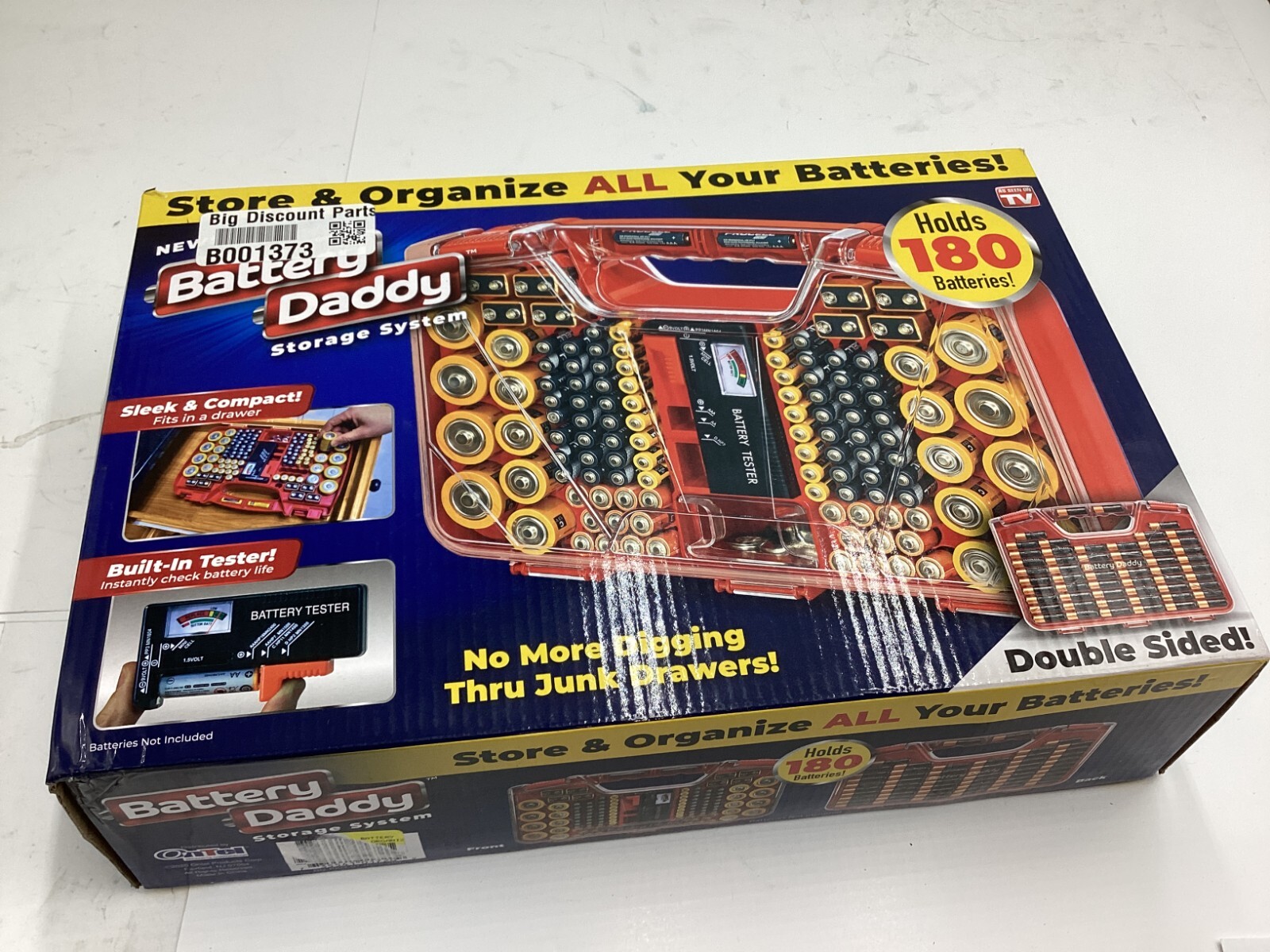 (QTY 1) Battery Daddy Caddy Store & Organizer System Holds 180
