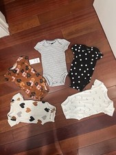 Carter's bodysuit bundle baby girl short sleeve 3M hearts floral stripes polka