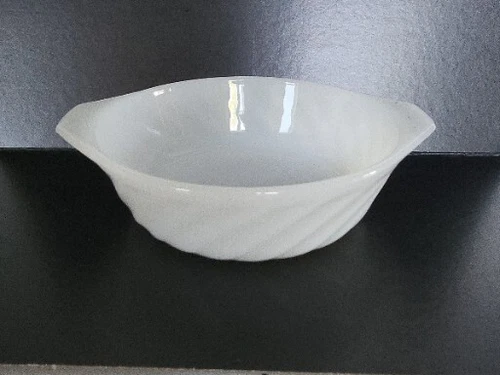 4 VTG Fire-King Anchor Hocking Milk Glass Swirl Small Baking Dish USA Made