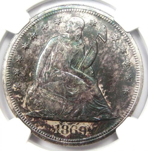 1869 Seated Liberty Silver Dollar $1 - NGC Uncirculated Detail (UNC MS) - Rare - Picture 1 of 5