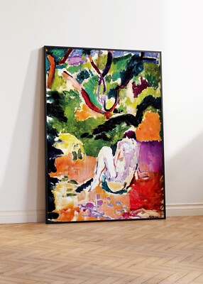 Matisse Akt im Holz Druck, Abstraktes Wandbild Poster, Wohndeko, Lebendig