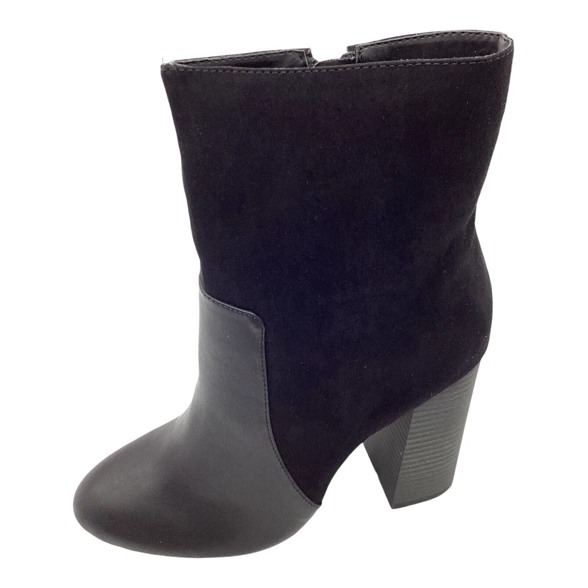 Anne Michelle Mujer Botines UK 6 Negro Imitación Gamuza Tacón Bloque Invierno