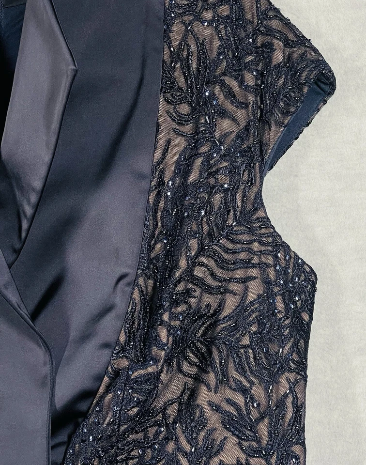 Tadashi Shoji Embellished Bandage Cocktail Dress Size 16 Formal Black-Tie Navy - Image 4 of 4