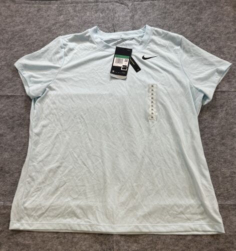 Nike Training Tee Womens XL White Dri FIT Short Sleeve Crew Neck Gym T Shirt