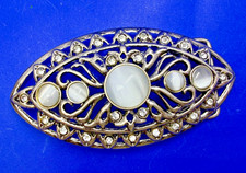 Beautiful Chunky Clear Rhinestone See-Trough Scroll Buckle for 1.25" Belt
