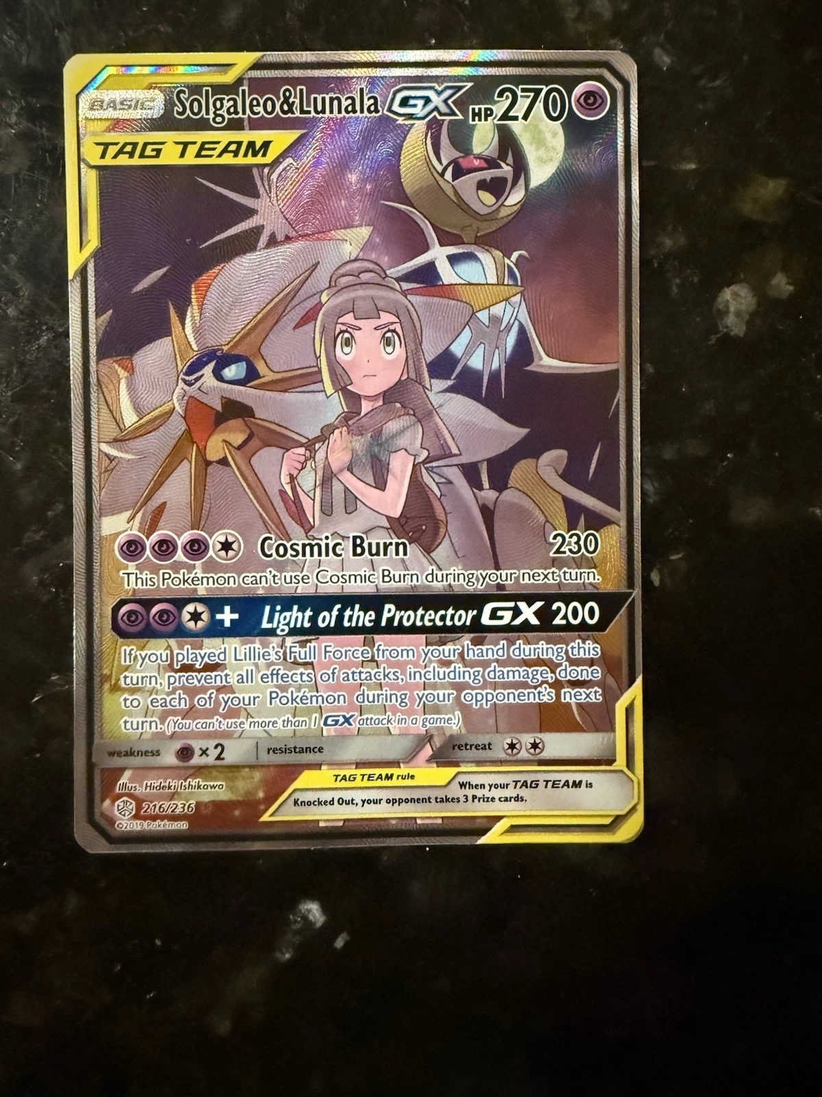 Solgaleo & Lunala GX Tag Team 216/236 Lightly Played LP Pokemon Card