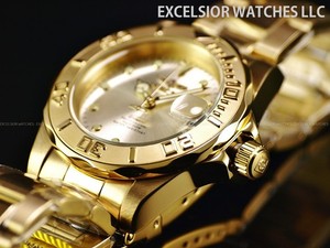 Invicta 40Mm Pro Diver Nh35A Automatic 18K Gold Plated Ss Champagne Watch