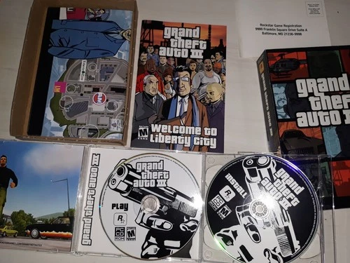 P1 Grand Theft Auto III (PC, 2002) Complete Poster Jewel Case Cardboard Box