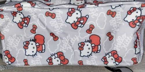 Sanrio Hello Kitty Bow Apple Print Light Gray School Backpack Book Bag Licensed - Picture 7 of 8