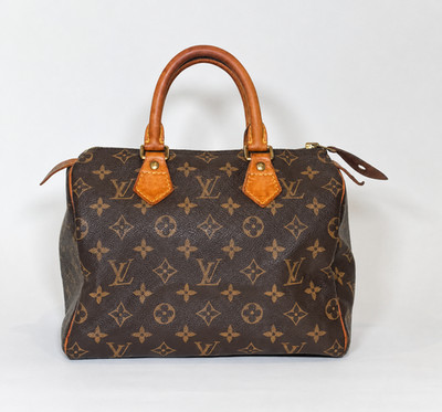 Louis Vuitton Monogram Speedy 25 Handbag M41528 Brown Authentic