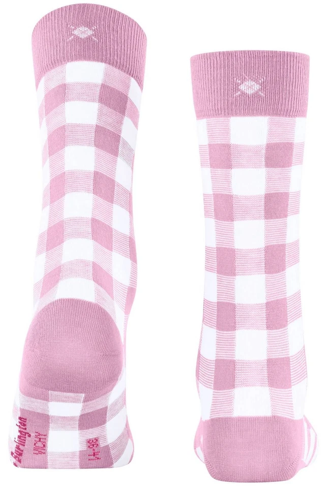 Burlington Aux femmes Vichy V rifi Coton Chaussettes - Rose - Photo 3/4