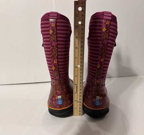 BOGS waterproof Flower Rain Boots Youth Girls Size 1 - Zdjęcie 5 z 8